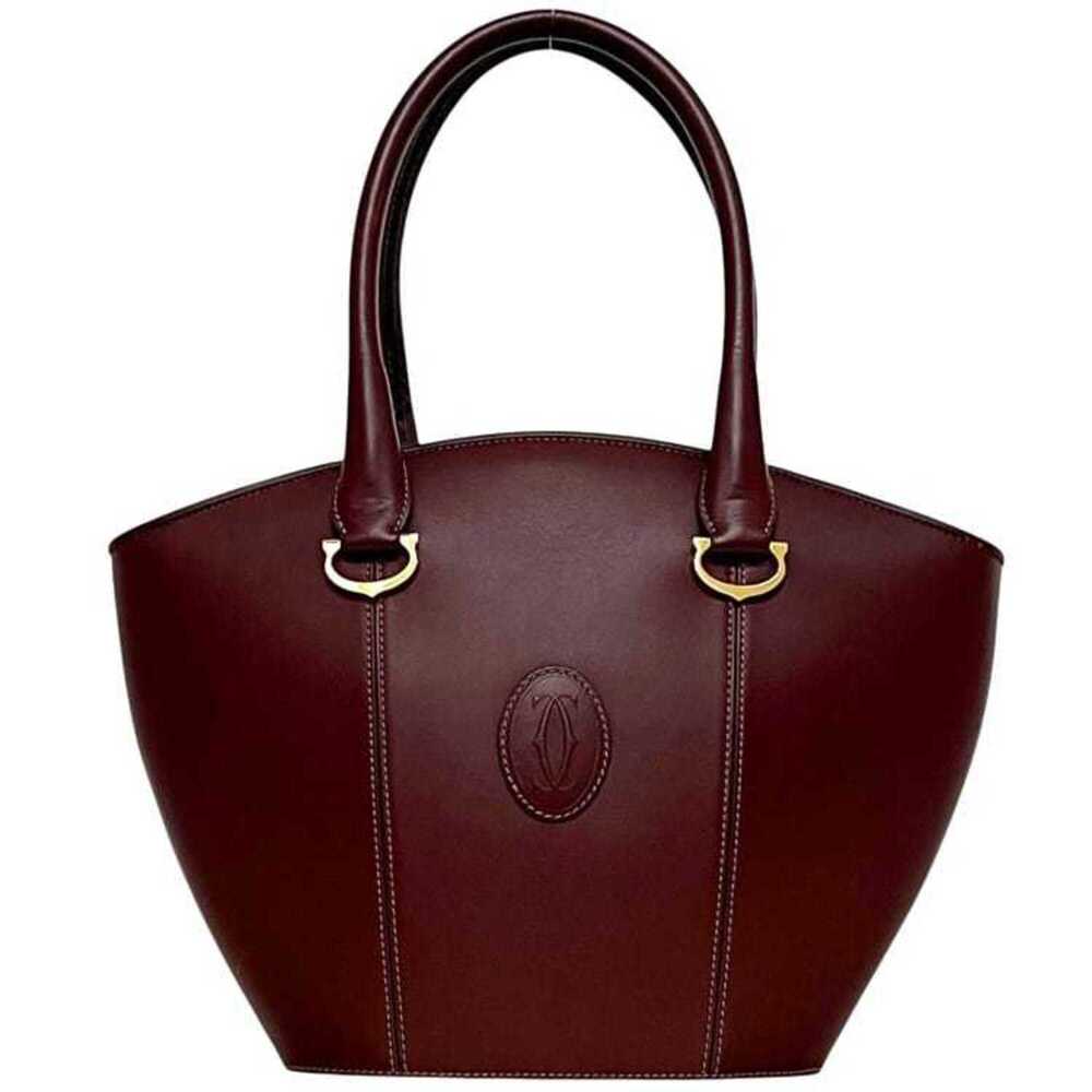 Cartier tote bag, handbag, Must series, CARTIER leather, burgundy, women's.